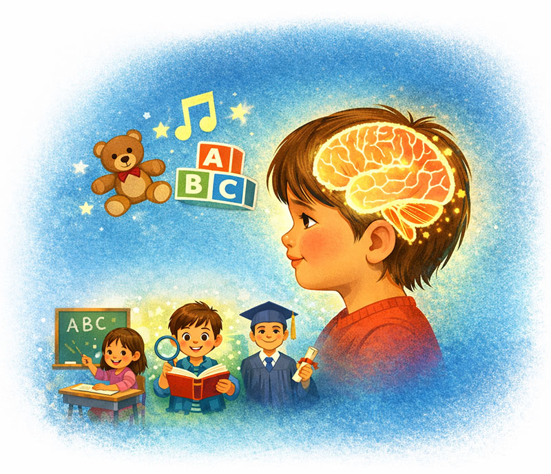 Illustration of a child's learning journey