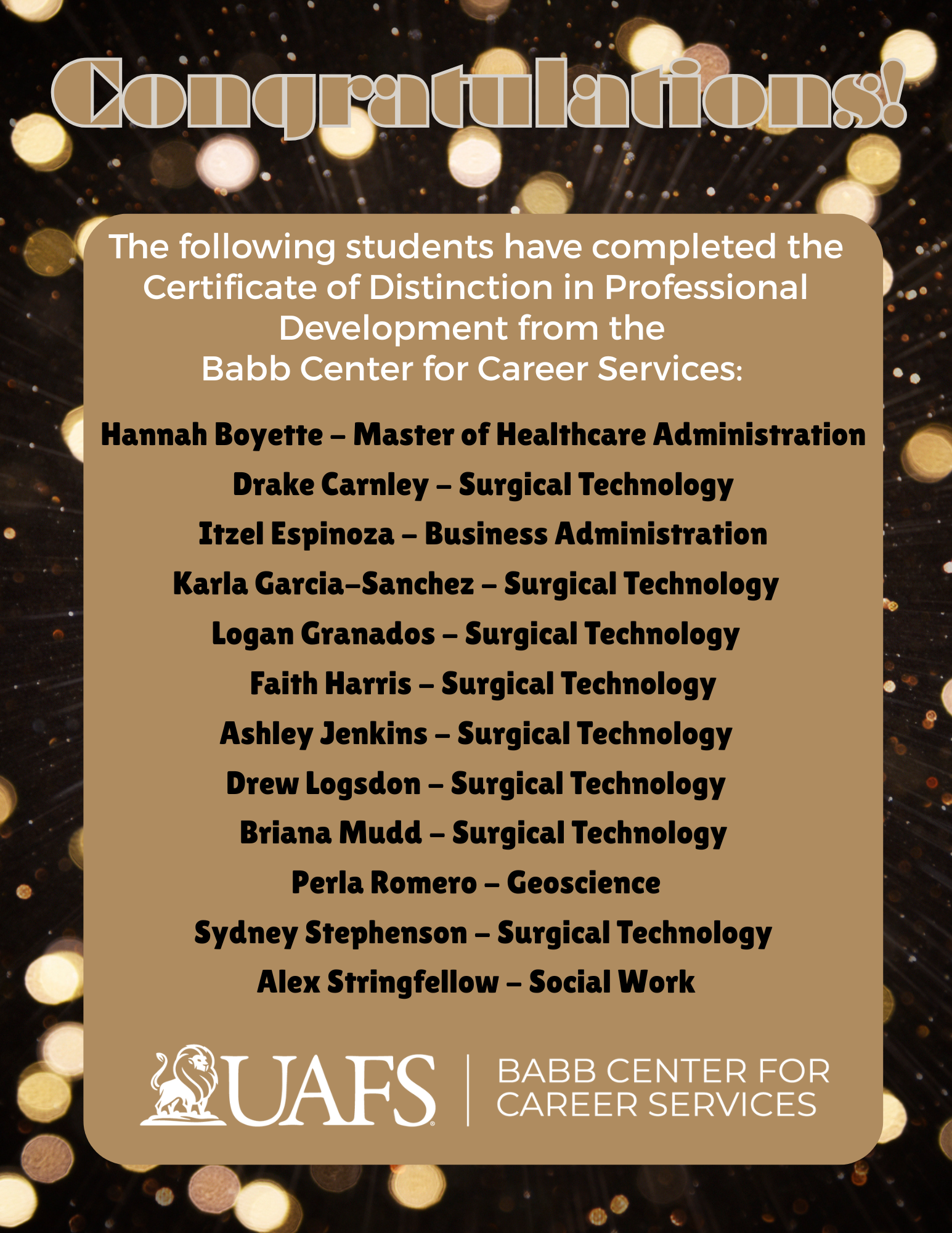 Spring 2025 certificate recipients
