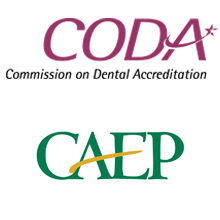 Accreditation badges for CODA and CAEP