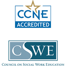 CCNE and CSWE accreditation logos