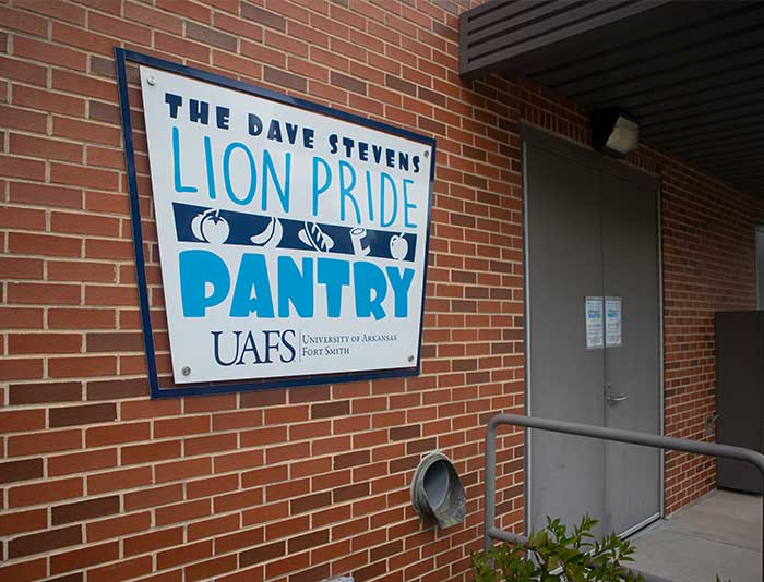 Dave Stevens Lion Pride Pantry sign outside the RAWC