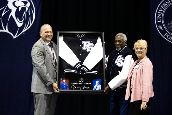 Forever Letterman Award presented by UAFS athletic director, Curtis Janz, and Fort Smith Mayor, George McGill