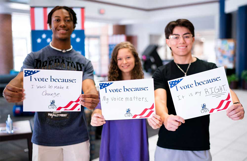 UAFS students share why they registered to vote on National Voter Registration Day.