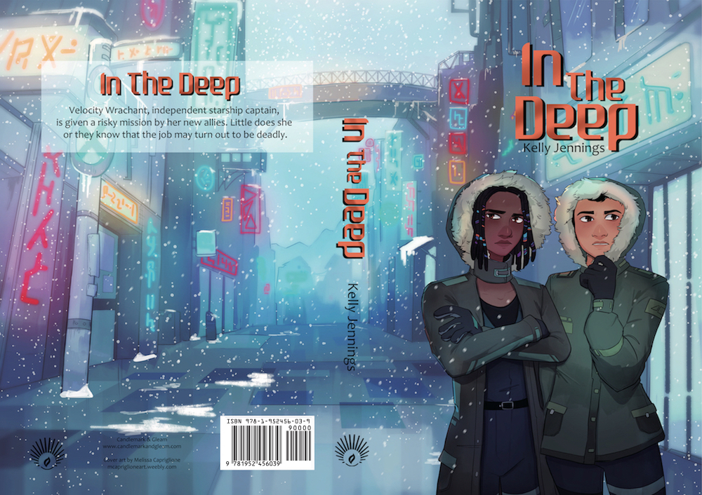 The illustrated cover of In The Deep featuring two people in the snow