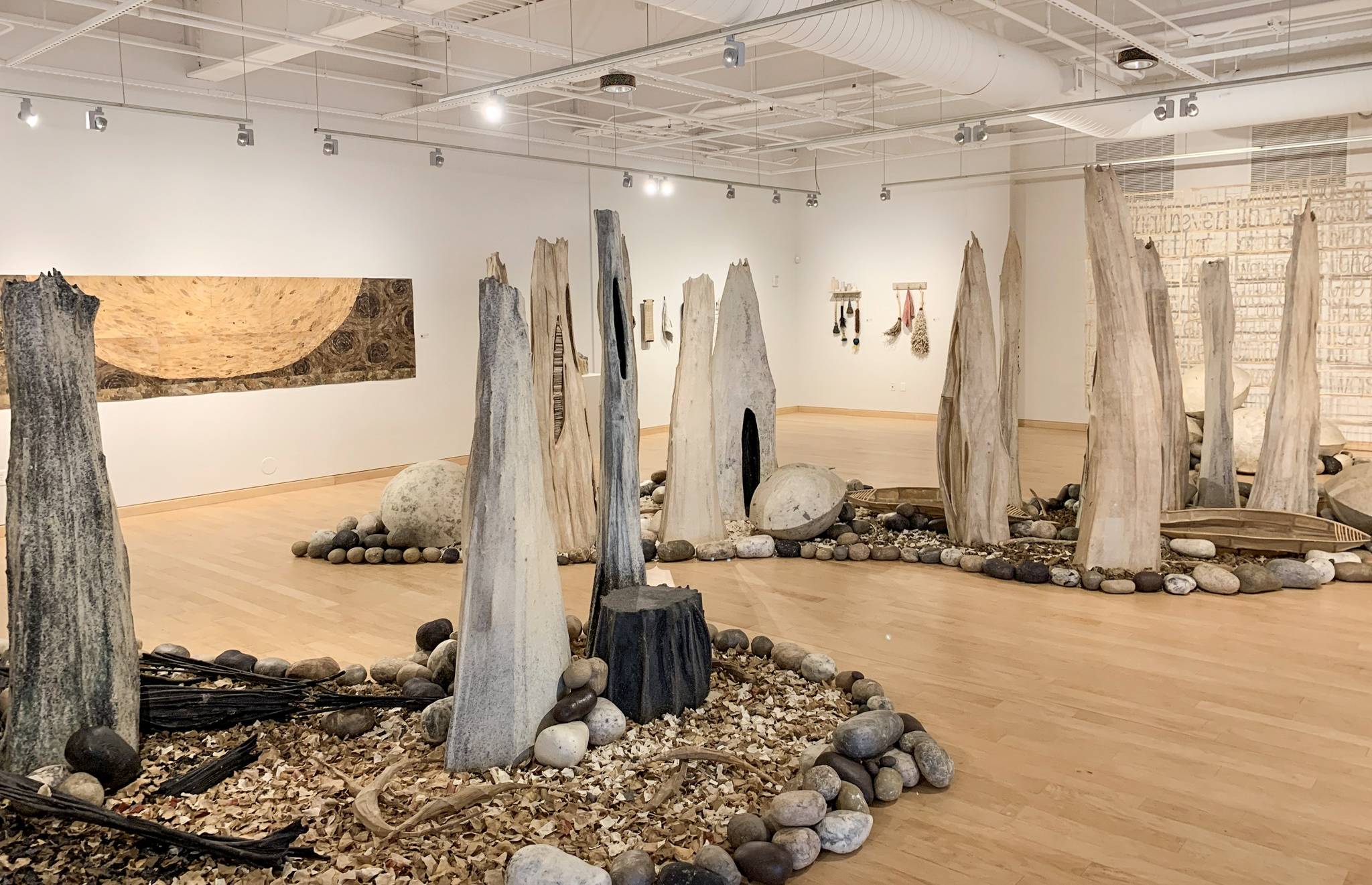 a natural fiber installation is shown at the Windgate Art & Design Gallery