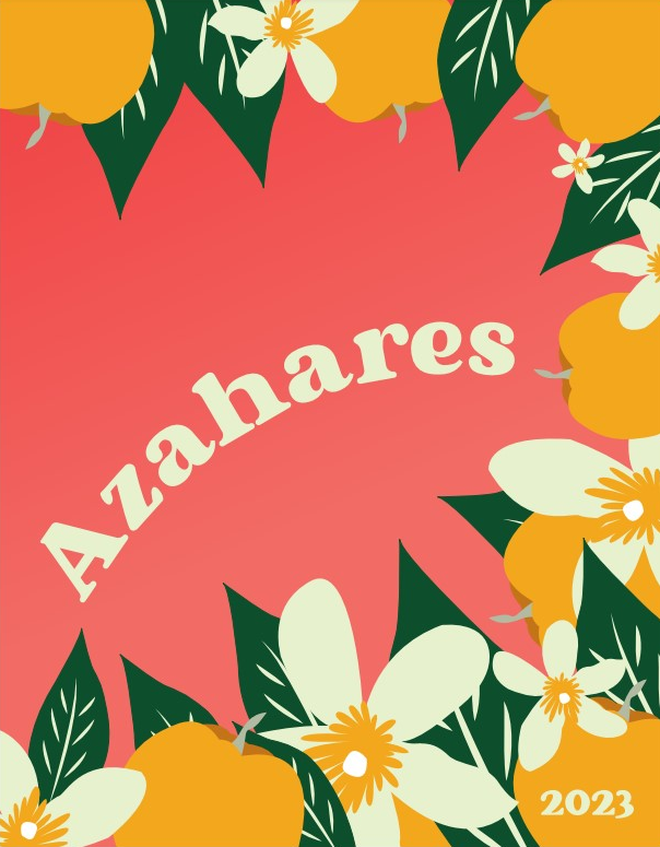 Azahares front cover with flower blossoms