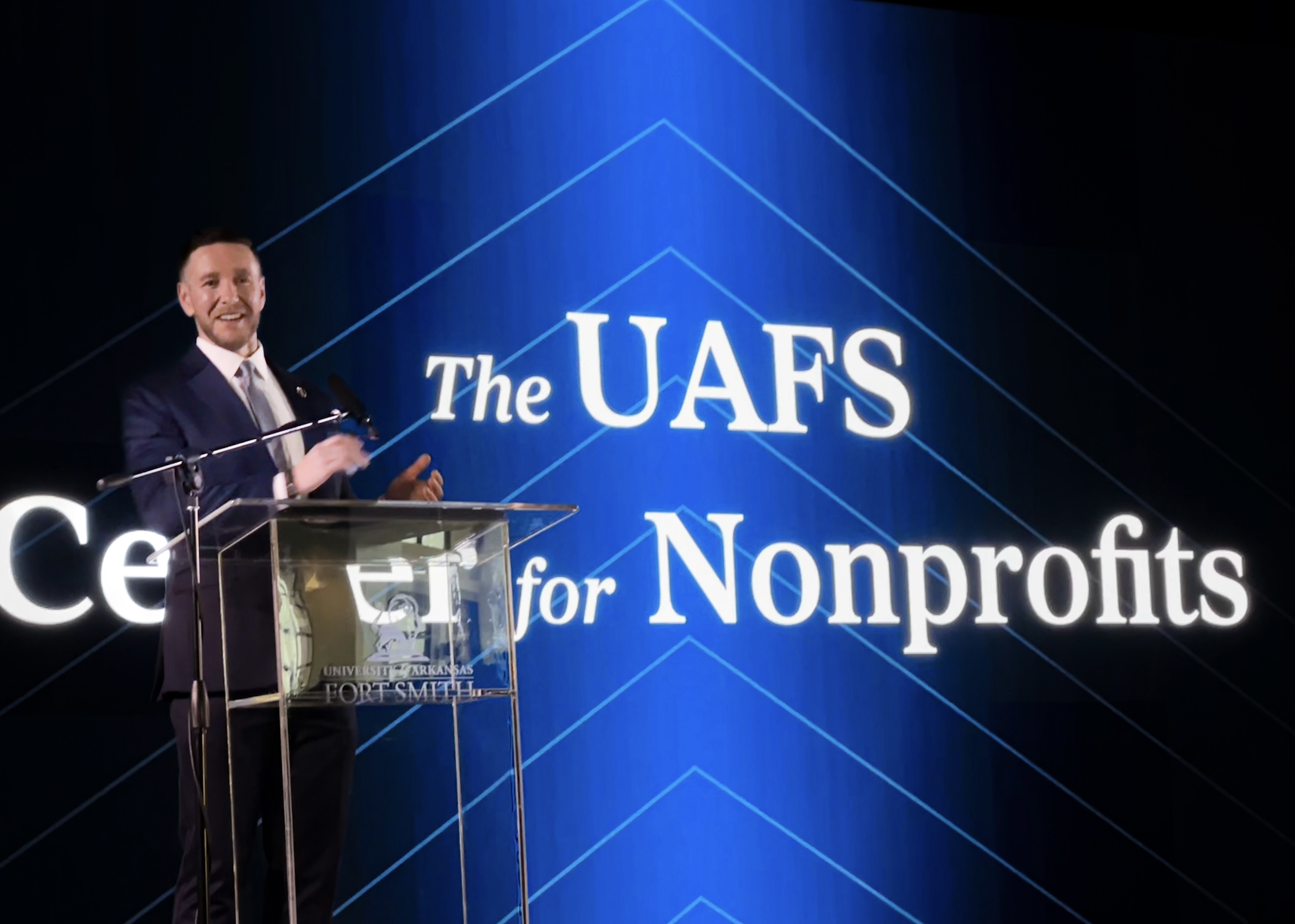 Rickman announces the UAFS Center for Nonprofits at the Intrepid Ambition Launch event