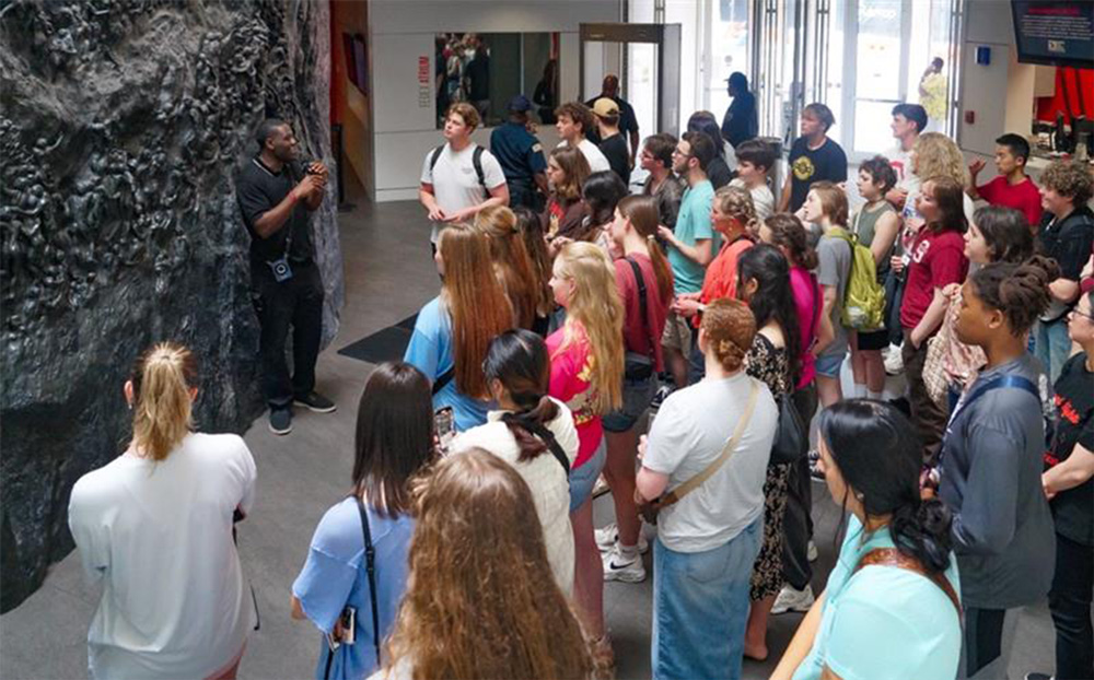 UAFS students gather at the National Civil Rights Museum in Memphis, Tennessee during domestic Maymester trip