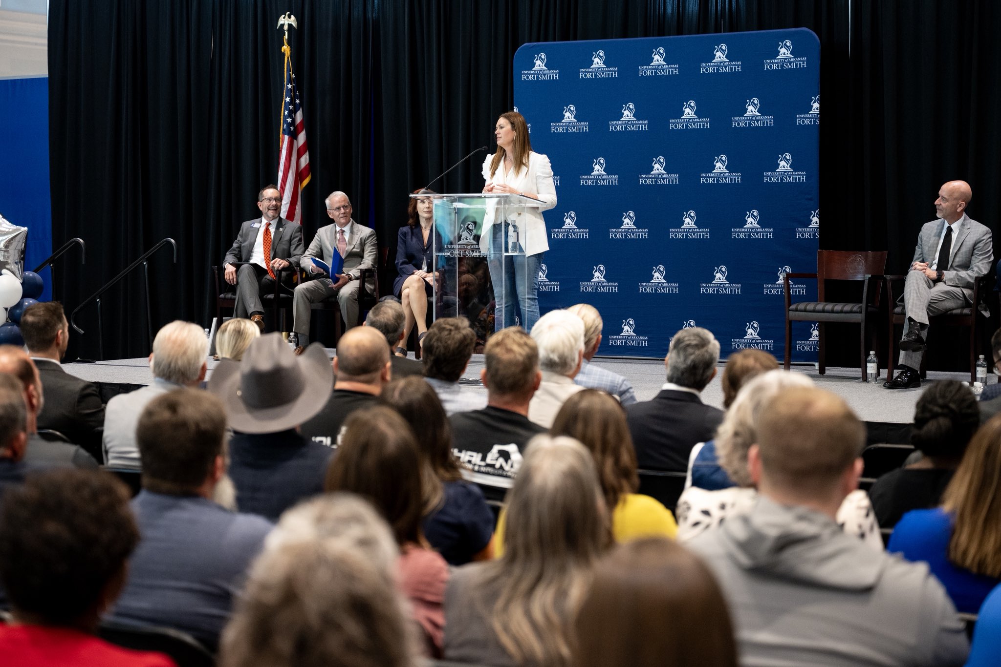 Gov. Sanders speaks at the open house May 4