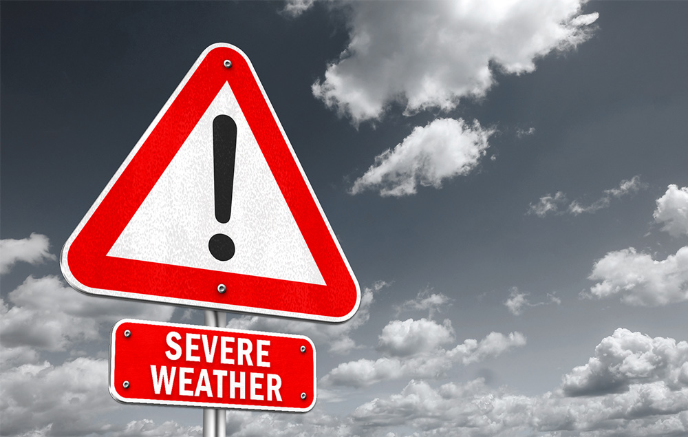 Sign signaling severe weather