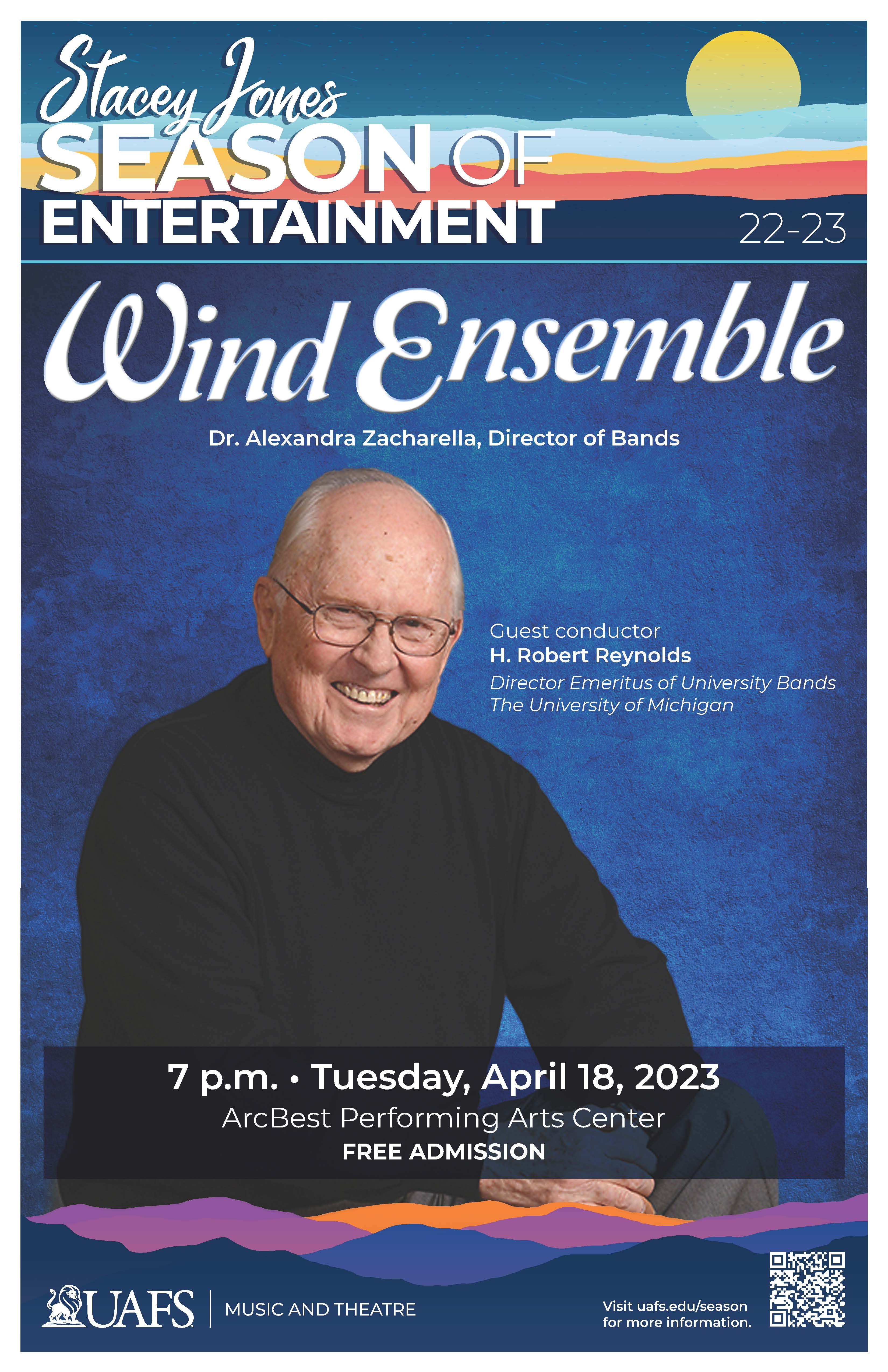Event poster with photo of guest conductor